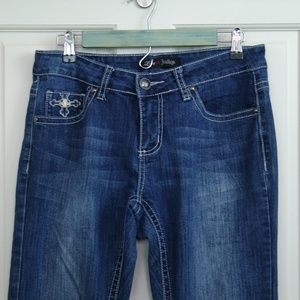 Love Indigo Size 6 Embellishe Boot Cut Jeans